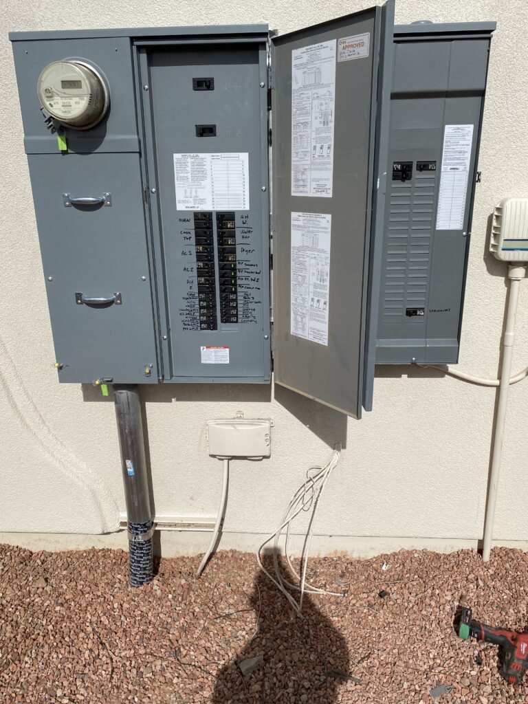 Residential electrical panel and meter at a West Valley, AZ home