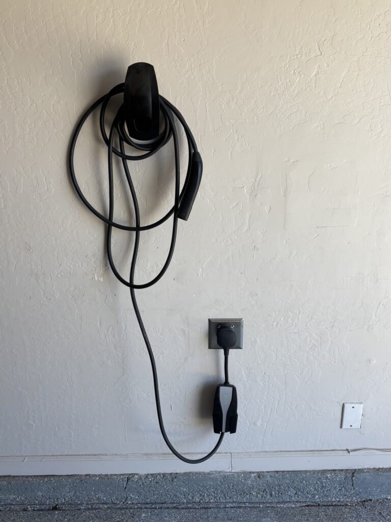 Home EV charger installation with a dedicated circuit